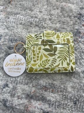 Elyse Breanne Green Leaf Card Wallet with RFID Blocking Technology